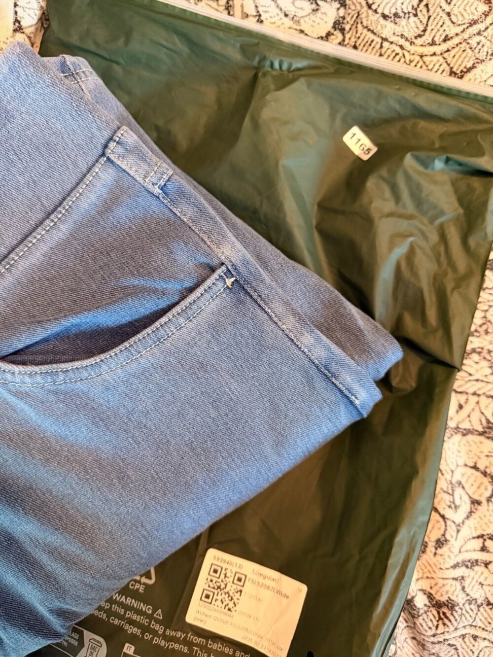 Halara L Light Blue Womens Wide-Leg Denim Pants Size L Cotton-Blend Light Blue C - Picture 5 of 11